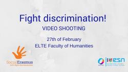 Facebook cover photo of the event called Fight discrimination!- Video shooting.